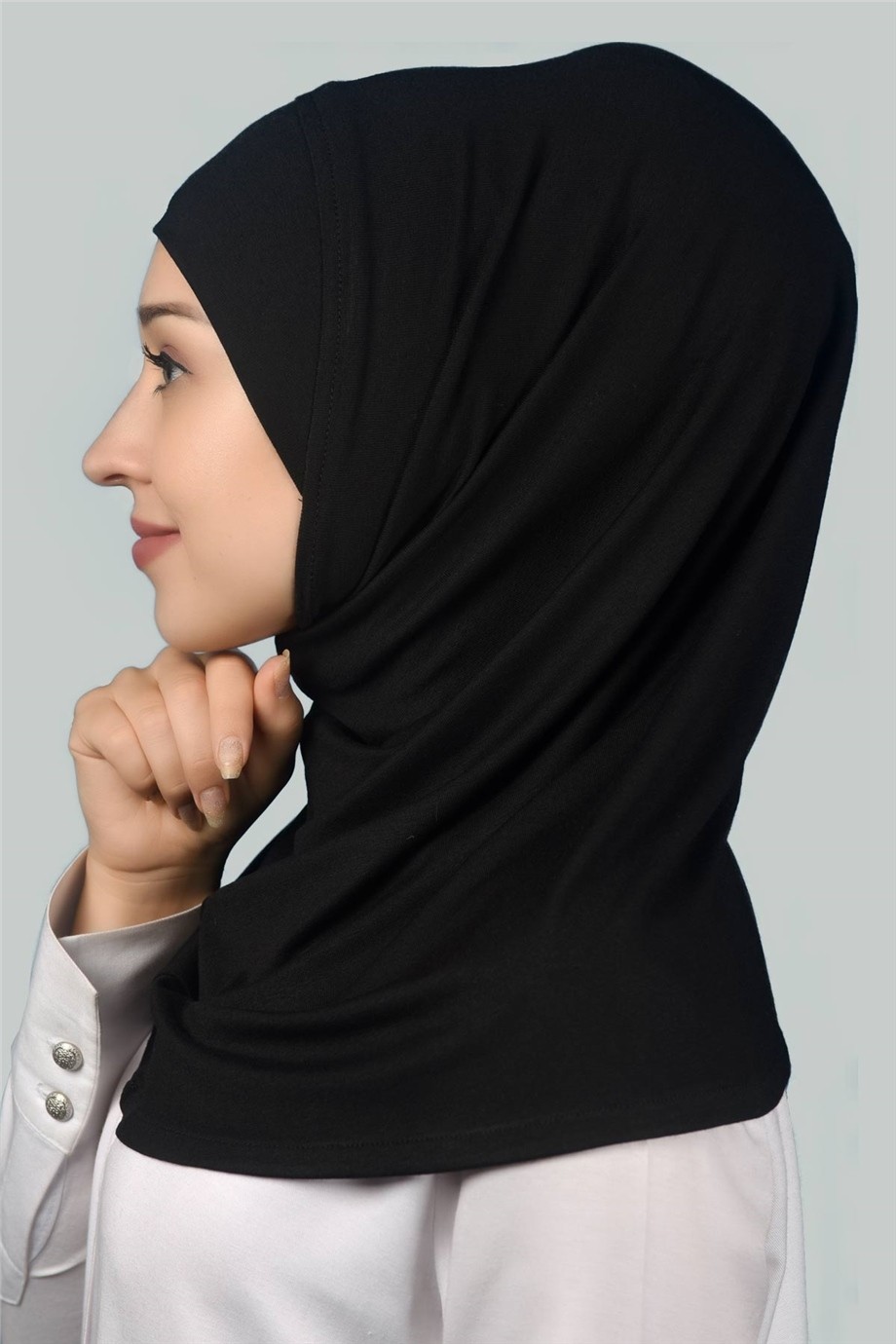 Altobeh Hazır Türban Pratik Eşarp Tesettür Hijab - Namaz Örtüsü -Beyaz görsel 2