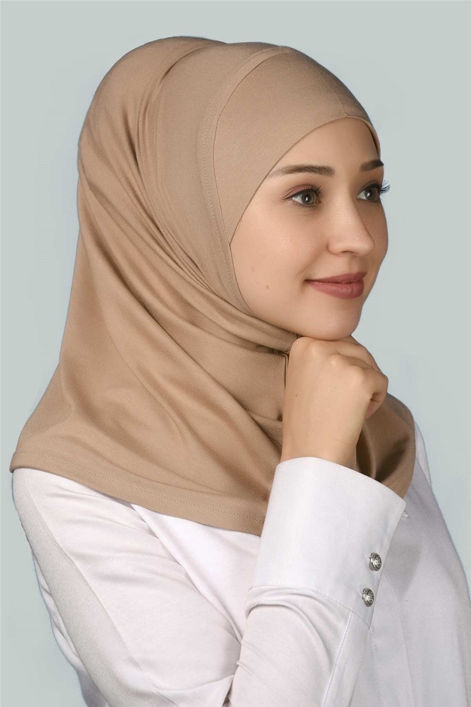 Altobeh Hazır Türban Pratik Eşarp Tesettür Hijab - Namaz Örtüsü -Beyaz görsel 6