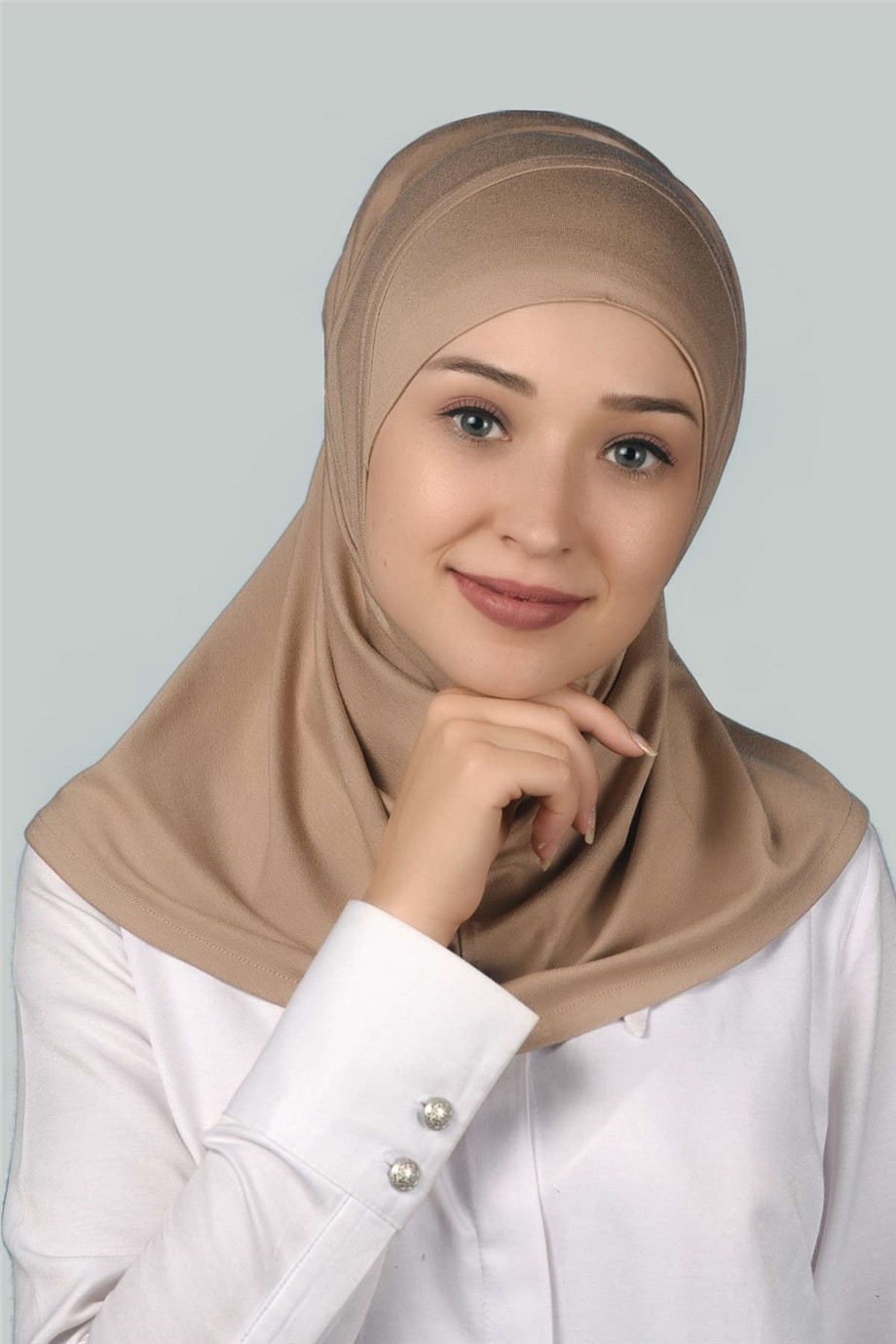 Altobeh Hazır Türban Pratik Eşarp Tesettür Hijab - Namaz Örtüsü -Beyaz görsel 7