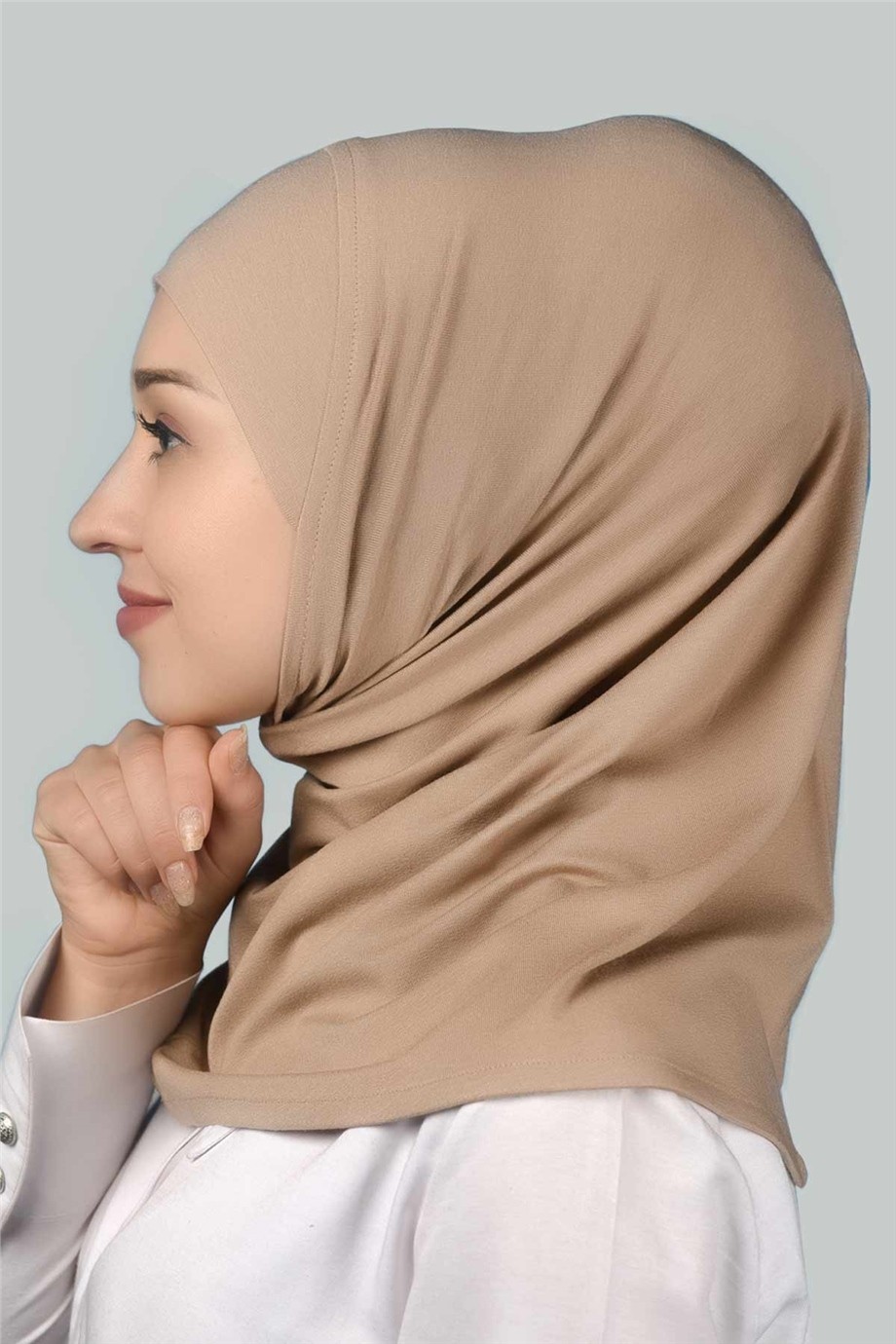 Altobeh Hazır Türban Pratik Eşarp Tesettür Hijab - Namaz Örtüsü -Beyaz görsel 8