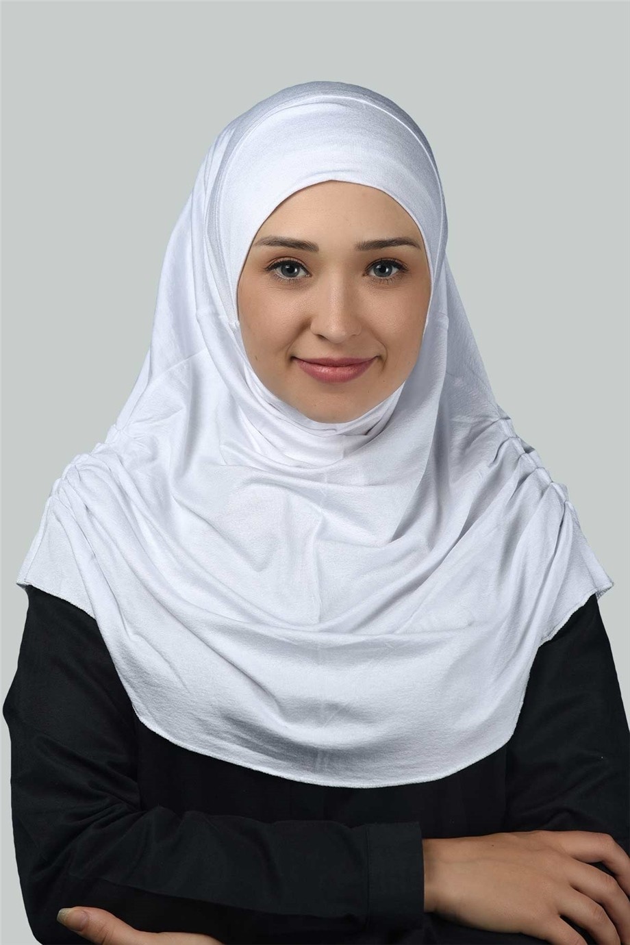 Altobeh Hazır Türban Büzgülü Pileli Pratik Eşarp Tesettür Hijab - Namaz Örtüsü - Ekru