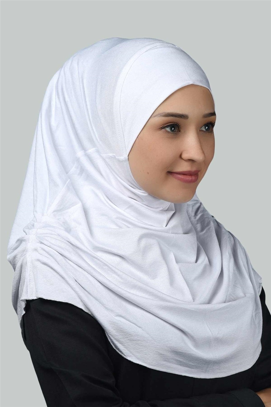 Altobeh Hazır Türban Büzgülü Pileli Pratik Eşarp Tesettür Hijab - Namaz Örtüsü - Ekru görsel 2