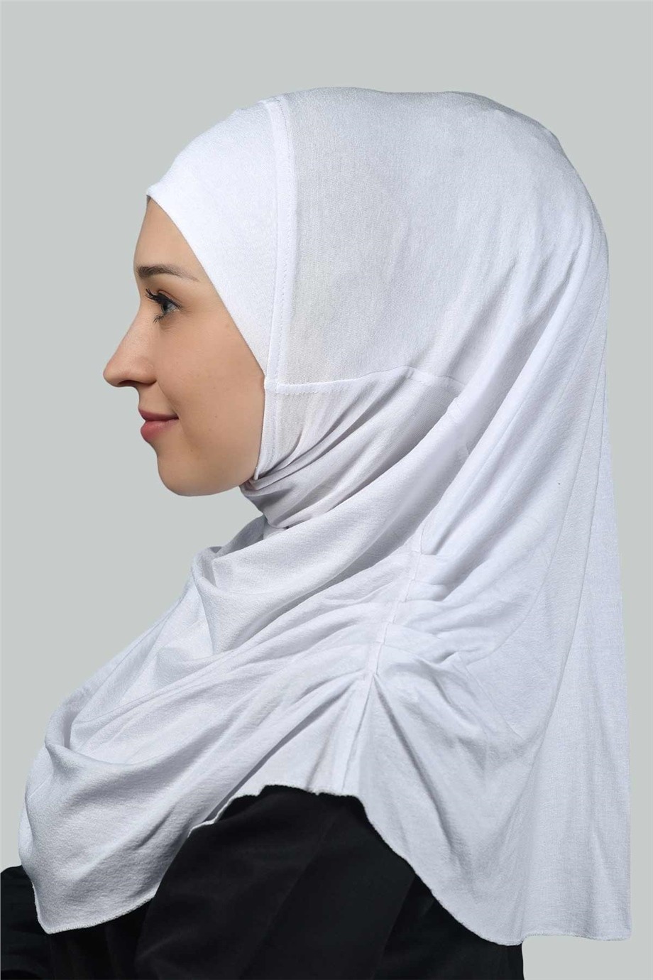 Altobeh Hazır Türban Büzgülü Pileli Pratik Eşarp Tesettür Hijab - Namaz Örtüsü - Ekru görsel 3