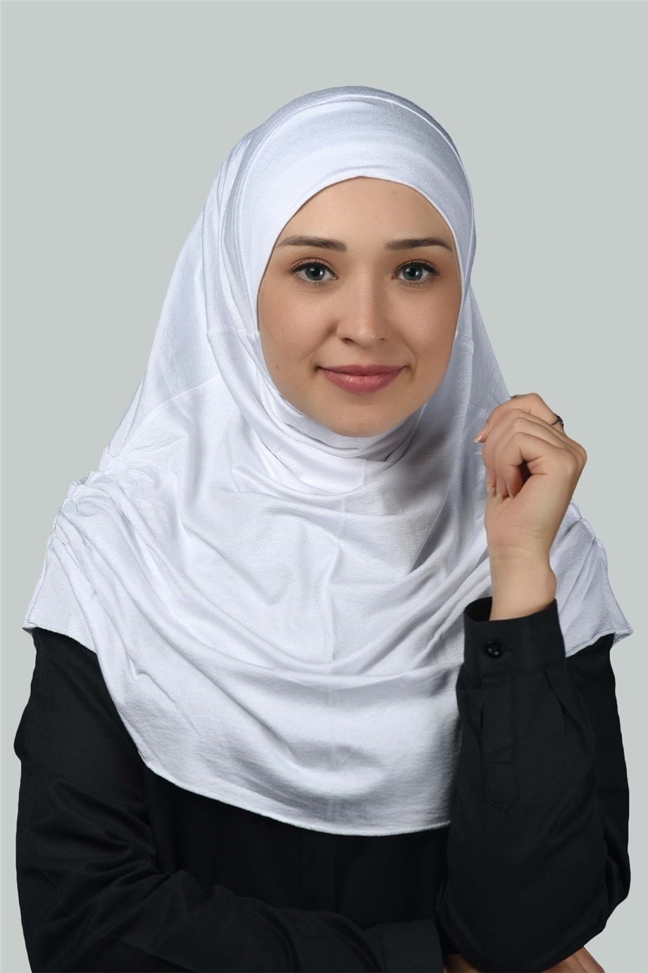 Altobeh Hazır Türban Büzgülü Pileli Pratik Eşarp Tesettür Hijab - Namaz Örtüsü - Ekru görsel 4
