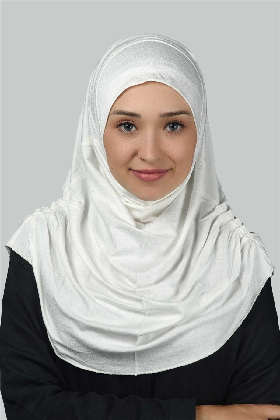 Altobeh Hazır Türban Büzgülü Pileli Pratik Eşarp Tesettür Hijab - Namaz Örtüsü - Ekru