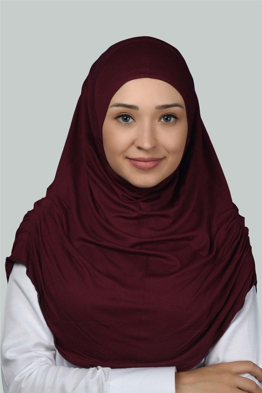 Altobeh Hazır Türban Büzgülü Pileli Pratik Eşarp Tesettür Hijab - Namaz Örtüsü - Ekru görsel 5