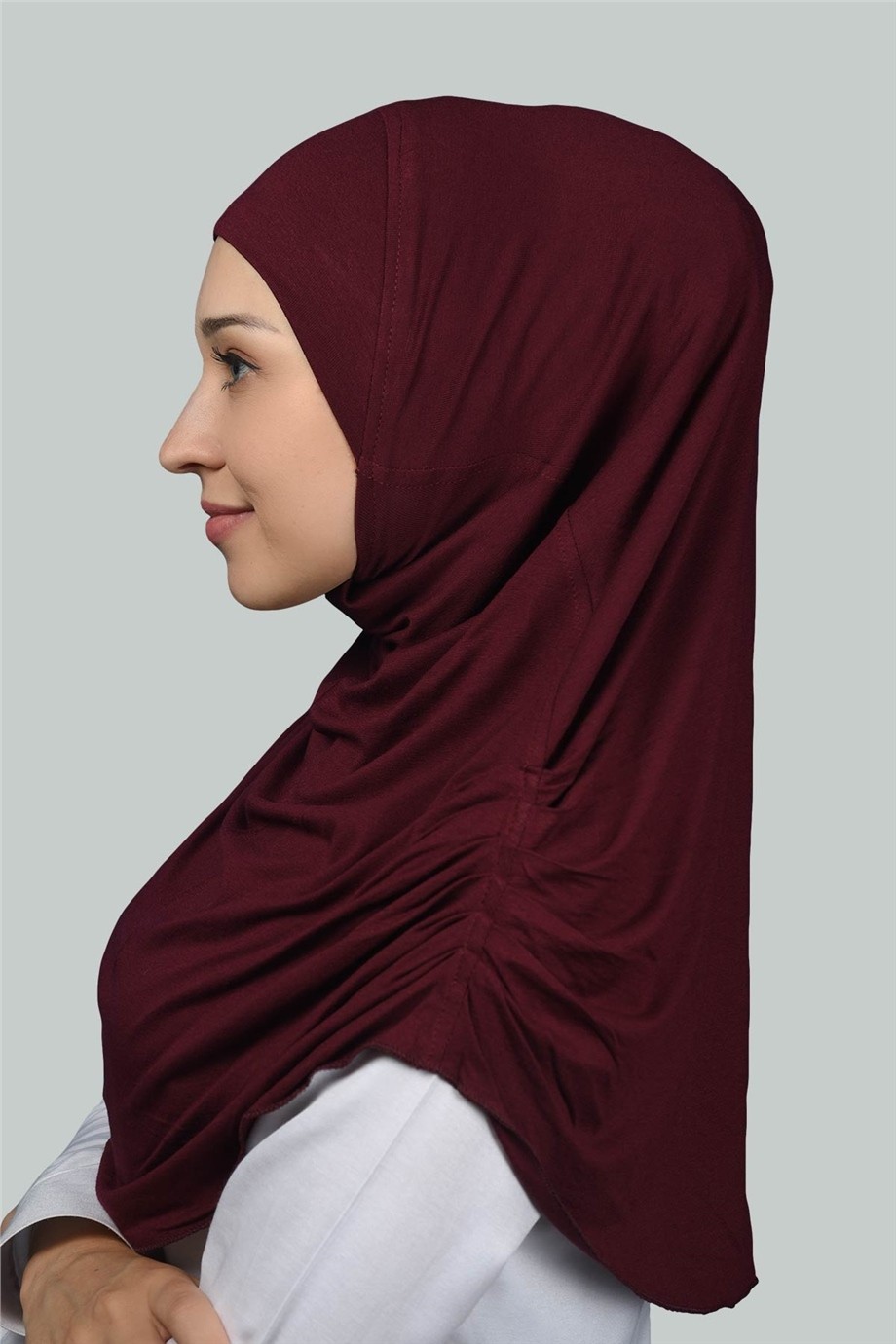 Altobeh Hazır Türban Büzgülü Pileli Pratik Eşarp Tesettür Hijab - Namaz Örtüsü - Ekru görsel 7