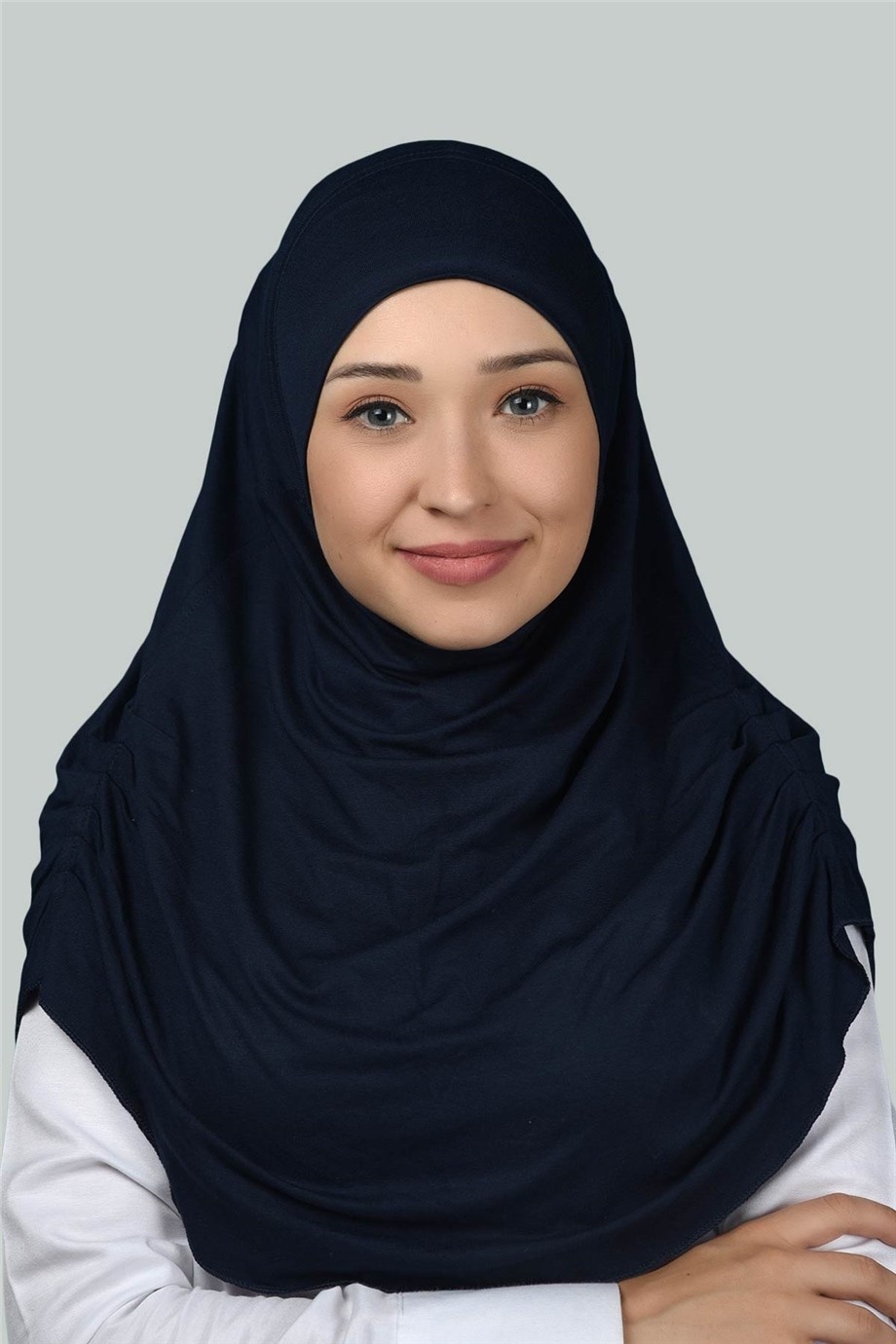 Altobeh Hazır Türban Büzgülü Pileli Pratik Eşarp Tesettür Hijab - Namaz Örtüsü - Ekru