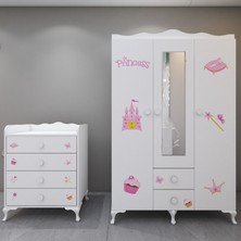 Garaj Home Alya Prenses Bebek Odası Takımı - Yatak ve Uyku Seti Kombinli-Uyku Seti-Pembe