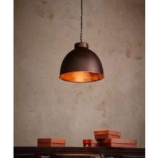 Mylights  Rustik Bakır Fırcanlanmış Metal Sarkıt Vintage Avize