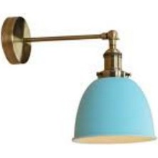 Mylights Bronz Eskitme Mavi Başlıklı  Hareketli Aplik  Duvar Lambası Okuma Lambası