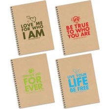 Keskin Color A4 Spiralli Defter Funky Sert Kapak Çizgili 100 Yaprak 418001-99