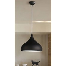 Dylight Retro Metal Dekoratif Siyah Tekli Sarkıt Avize Çap:43 cm