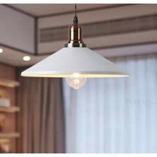 Dylight Retro Metal Dekorarif Bakır Duylu Tekli Sarkıt Kafe Mutfak Aydınlatma Çap:40 cm