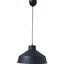 Dylight Retro Metal Siyah Dekoratif  Siyah Içi Siyah Kafe Mutfak Avize Çap:30 cm