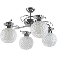 Dylight Modern Krom 4 Lü Dekoratif Tavan Plofyoner Sarkıt Avize