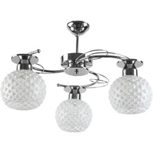 Dylight Modern Krom 3 Lü Dekoratif Tavan Plofyoner Sarkıt Avize