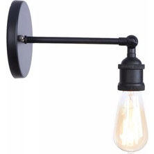 Dylight Retro Metal Siyah Mafsallı Dekoratif Rustik Aplik