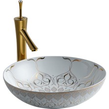 Lena E-7032 Tezgah Üstü Lavabo Altın