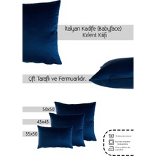Cango Home Koyu Mavi Kadife (Babyface) Çift Taraflı Kırlent Kılıfı
