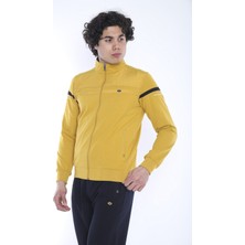 Escetic Erkek Spor, 4 Cepli, Dik Yaka, 4 Mevsim, Süper 2 İplik Hardal Eşofman Takımı - 5876
