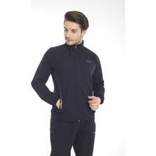 Escetic Erkek Spor Slimfit Kalıp - Dik Yaka - Spor Likra Kumaş - 4 Cepli Yazlık  Lacivert Eşofman Takımı - 6784
