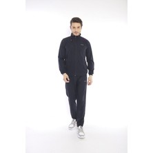 Escetic Erkek Spor Slimfit Kalıp - Dik Yaka - Spor Likra Kumaş - 4 Cepli Yazlık  Lacivert Eşofman Takımı - 6784