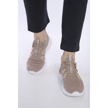 Escetic Erkek Spor Full Ortopedik Hafif Sütlü Kahve Yazlık Sneaker Ayakkabı - AY0007