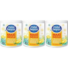 Mavi Beyaz Maxi Kağıt Havlu Dev Rulo Paket Limon Kokulu (3'lü Set)