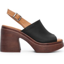 Tamer Tanca Kadın Derı Topuklu Sandalet 231 204 Bn Sndlt Y22