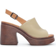 Tamer Tanca Kadın Derı Topuklu Sandalet 231 204 Bn Sndlt Y22