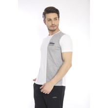 Escetic Erkek Spor, ABD Pike İnterlok 1. Kalite Kumaş Beyaz Slimfit Bisiklet Yaka T-Shirt - 0895