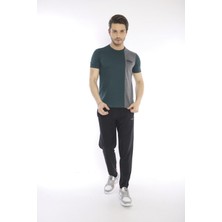 Escetic Erkek Spor, ABD Pike İnterlok 1. Kalite Kumaş Yeşil Slimfit Bisiklet Yaka T-Shirt - 0895