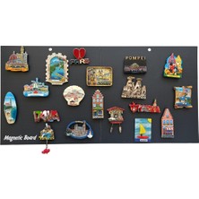 Mıknatıslı Pano Magnet Panosu  61X31 cm 1 Adet + 5 'li Mıknatıs Seti Katlanabilir