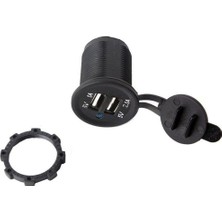 Aogo Motosiklet Araba Tekne Çift USB Şarj Soketi 5V1A 5V2.1A 2 USB Güç Çıkışı Su Geçirmez 12 V USB Priz