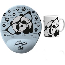 Flipped Glasses Panda Kupa Bardak ve Mousepad Seti