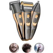 DEMPOWER Dp-03 3 Başlıklı Tıraş Makinesi Gold-Siyah Detaylı