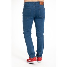 Erkek Denim Regular Fit Rahat Kalp Normal Bel Düz Paça Likralı Kot Pantolon 95505 Açık Mavi