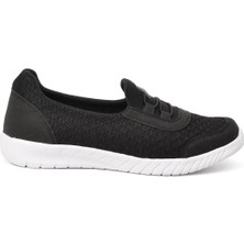 Black Sea 575 Siyah-Beyaz Kadın Fileli Hafif Yazlık Spor Ayakkabı