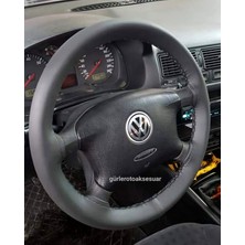 Gürler Oto Kılıf Ve Aksesuar Vw Passat Deri Dikme Direksiyon Kılıfı Soft Siyah Ipli 10.5cm A+
