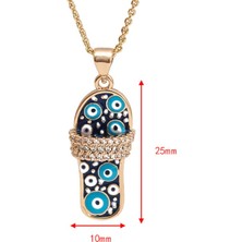 Turuncu Store Nazar Terlik Çelik Kolye TRC3626