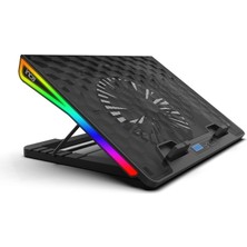 Inca INC-608GMS Arrax Serıes Bıg Fan, Rgb Frame, LCD Panel, 7 Rgb Mode, 5 Steps 13 ”-18” Gaming Notebook Soğutucu