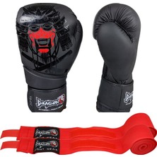 Dragon Yakuza Boks Eldiveni ve Kırmızı 3,5 Metre Bandajlı Set