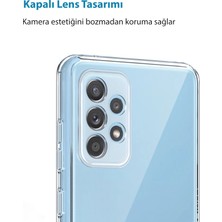 CepStok Samsung Galaxy M52 Kılıf Şeffaf 3D Kamera Lens Korumalı Tıpalı Silikon