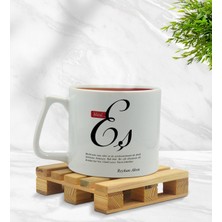 BK Kişiye Özel Mânâ Eş Tasarımlı Middle Beyaz Kupa Bardak Model 1