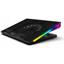 Inca INC-608GMS Arrax Serıes Bıg Fan, Rgb Frame, LCD Panel, 7 Rgb Mode, 5 Steps 13 ”-18” Gaming Notebook Soğutucu