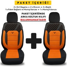 Oto Pandami Renault 12 Toros  Uyumlu 1+1 Turuncu Koltuk Kılıfı