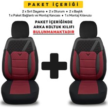 Oto Pandami Bmw X3 F25 2010-2017  Uyumlu 1+1 Bordo Koltuk Kılıfı