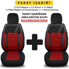 Oto Pandami Bmw 3er F30 & F31 2011-2018  Uyumlu 1+1 Kırmızı Koltuk Kılıfı