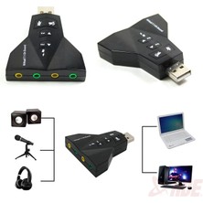 Aogo Harici USB 3D Ses Kartı Ses Çift Sanal 7.1 USB 2.0 Adaptör Dizüstü Bilgisayar Için Tak ve Çalıştır